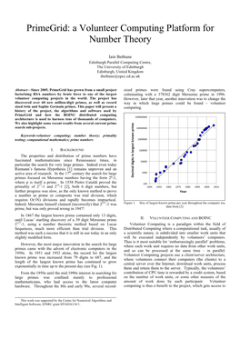 Primegrid: a Volunteer Computing Platform for Number Theory