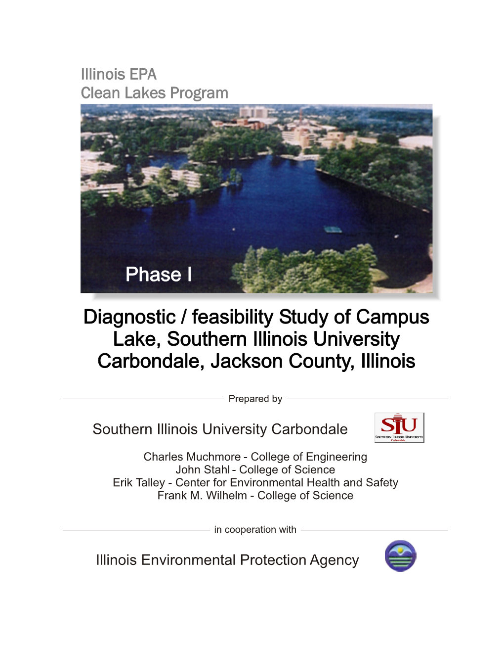 Phase I Diagnostic / Feasibility Study of Campus Lake, Southern Illinois