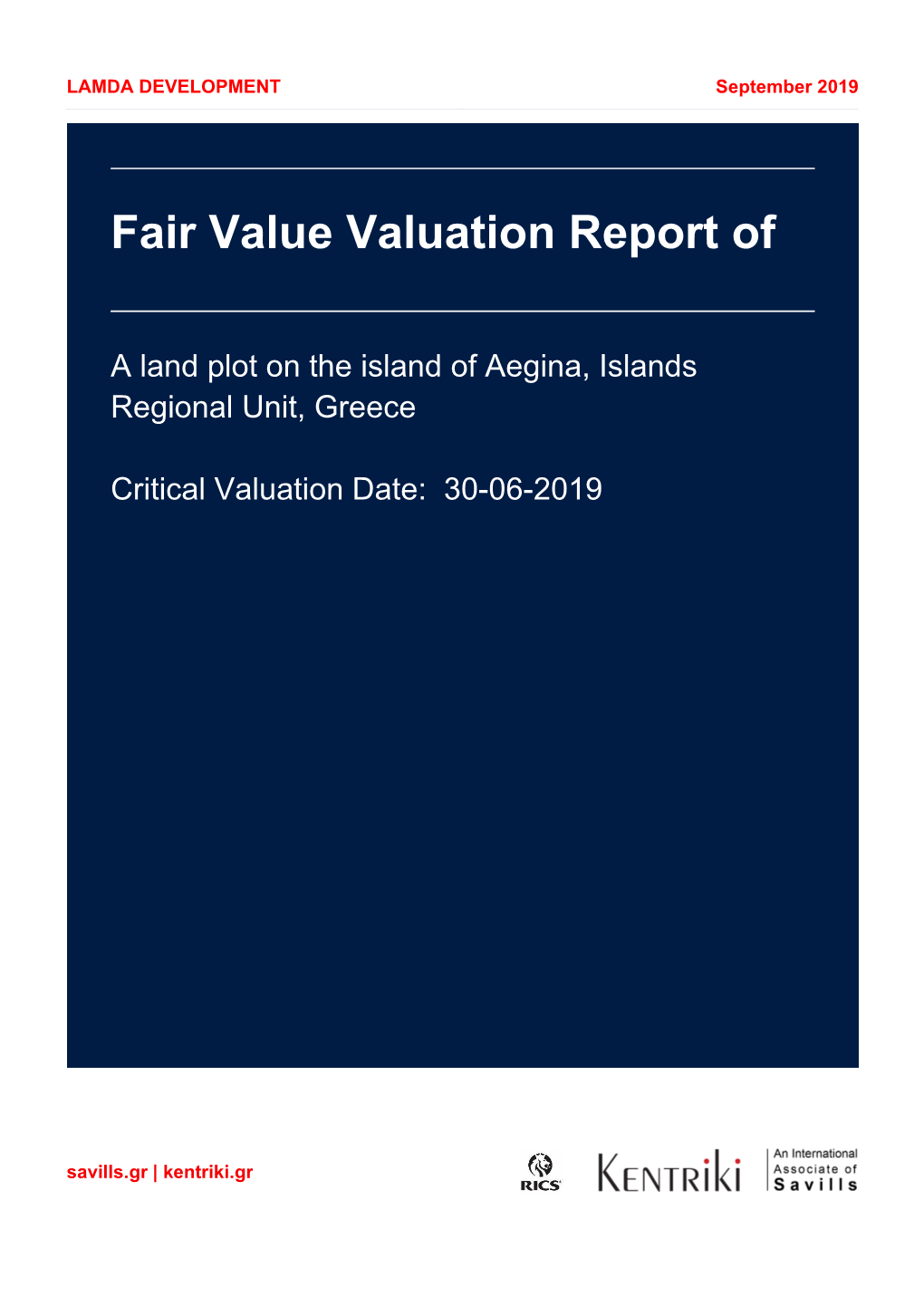 Fair Value Valuation Report Of