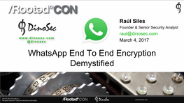 Whatsapp E2E Encryption Roo