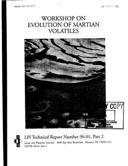 Workshop on Evolution of Martian Volatiles