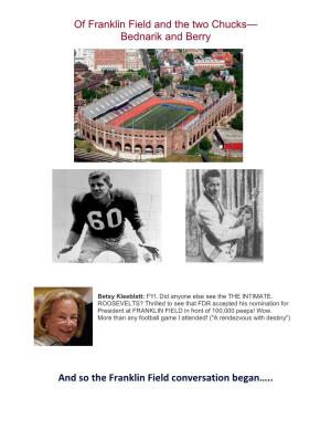 Of Franklin Field and the Two Chucks— Bednarik and Berry