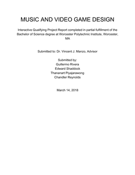 Music and Video Game Design