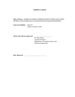 Hybrid 3D-Model Representation Through Quadric Metrics and Hardware Accelerated Point-Based Rendering