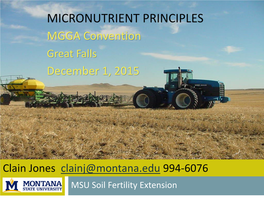 Micronutrient Management