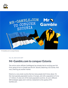 Mr-Gamble.Com to Conquer Estonia