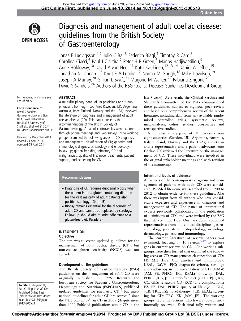 Diagnosis And Management Of Adult Coeliac Disease Guidelines From The Docslib