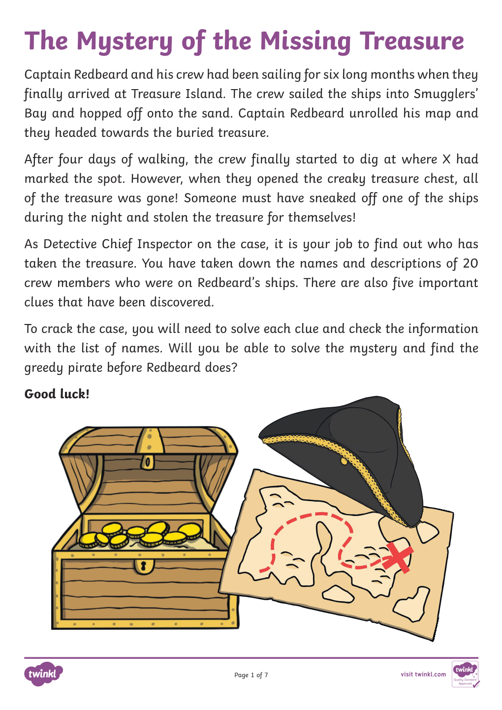 The Mystery of the Missing Treasure Pirates Game