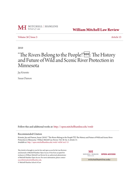 The History and Future of Wild and Scenic River Protection in Minnesota
