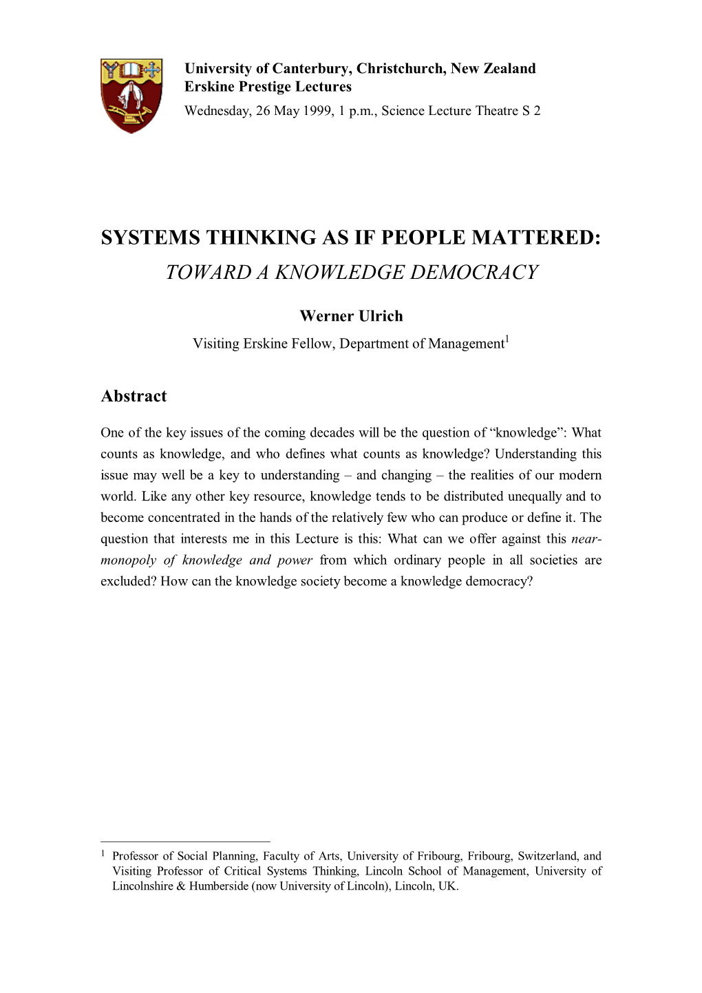 Toward a Knowledge Democracy