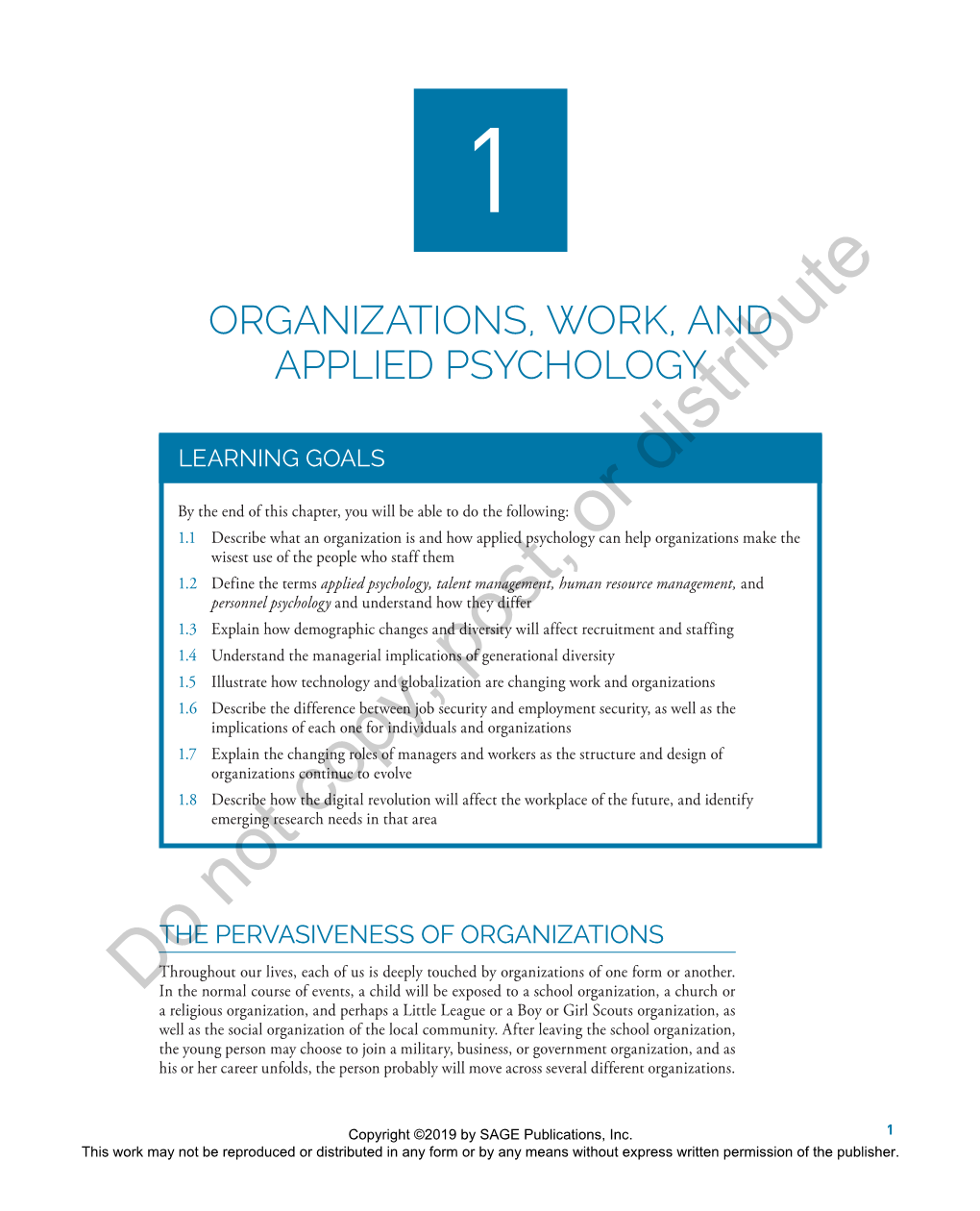 Chapter 1. Organizations, Work, and Applied Psychology