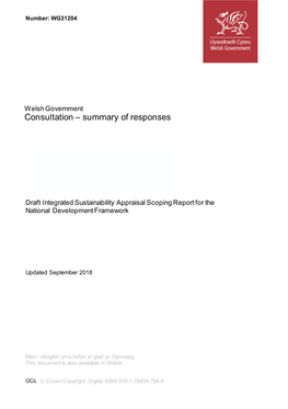 Welsh Government Consultation – Summary of Responses