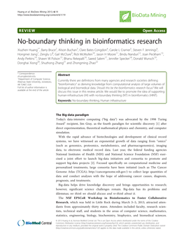 No-Boundary Thinking in Bioinformatics