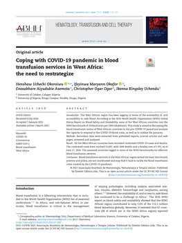 Coping with COVID-19 Pandemic in Blood Transfusion Services