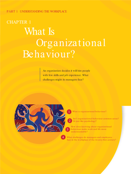 What Is Organizational Behaviour?