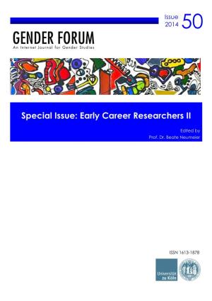 Special Issue: Early Career Researchers II