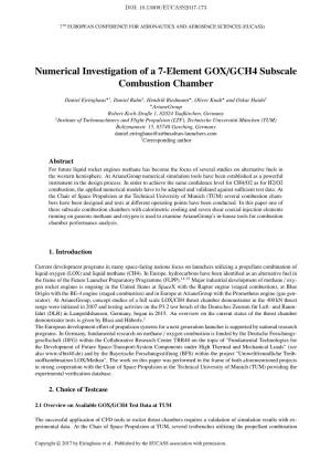 Numerical Investigation of a 7-Element GOX/GCH4 Subscale Combustion Chamber