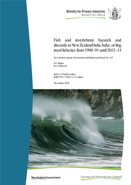 Fish and Invertebrate Bycatch and Discards in New Zealand Hoki, Hake, and Ling Fisheries from 1990–91 Until 2012–13