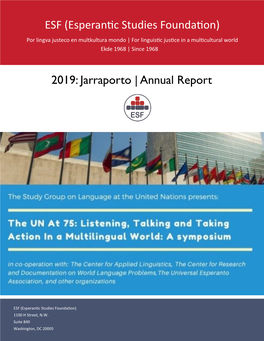 ESF (Esperantic Studies Foundation) 2019: Jarraporto | Annual Report
