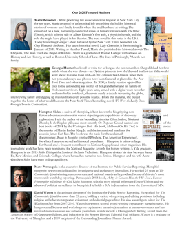 Our 2020 Featured Authors Marie Benedict