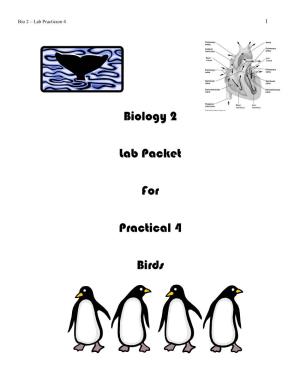 Biology 2 Lab Packet for Practical 4 Birds