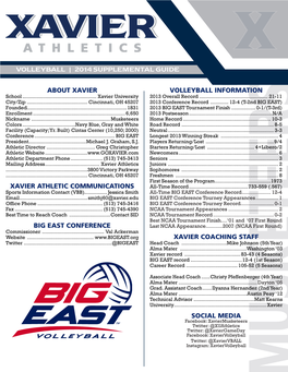 About Xavier Xavier Athletic Communications Big East