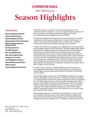 2021–2022 Season Highlights