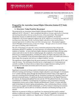Proposal for the Australian Annual Higher Education Student ICT Study (AAHESIS) 1