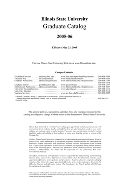 Graduate Catalog 2005-2006