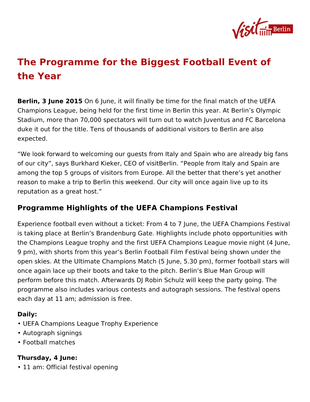 The Programme for the Biggest Football Event of the Year