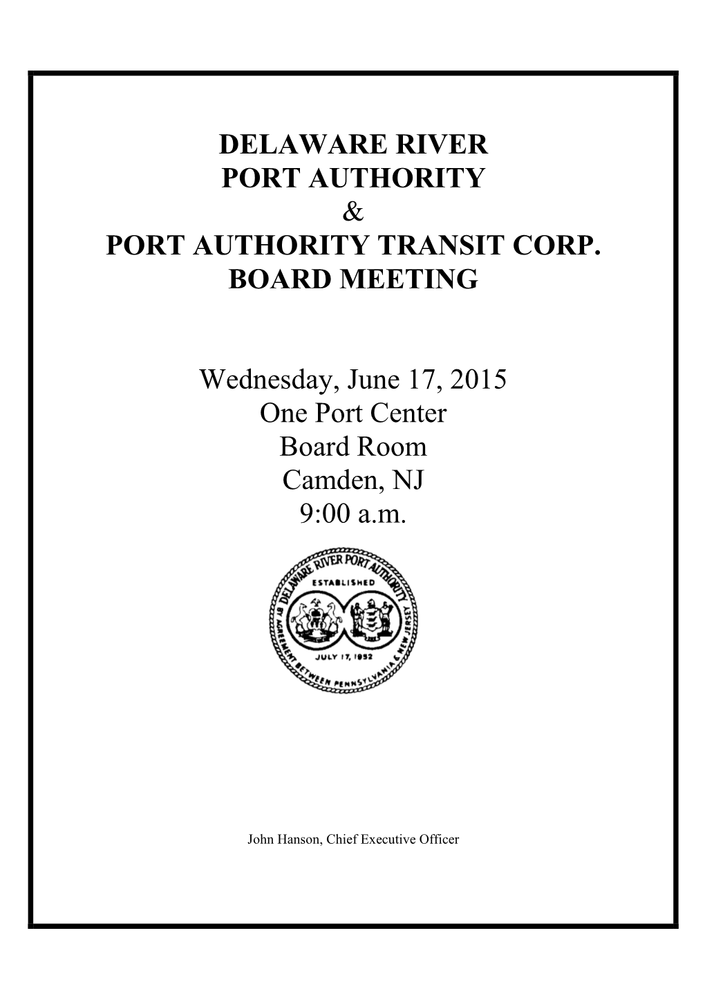 Port Authority Transit Corp. Board Meeting