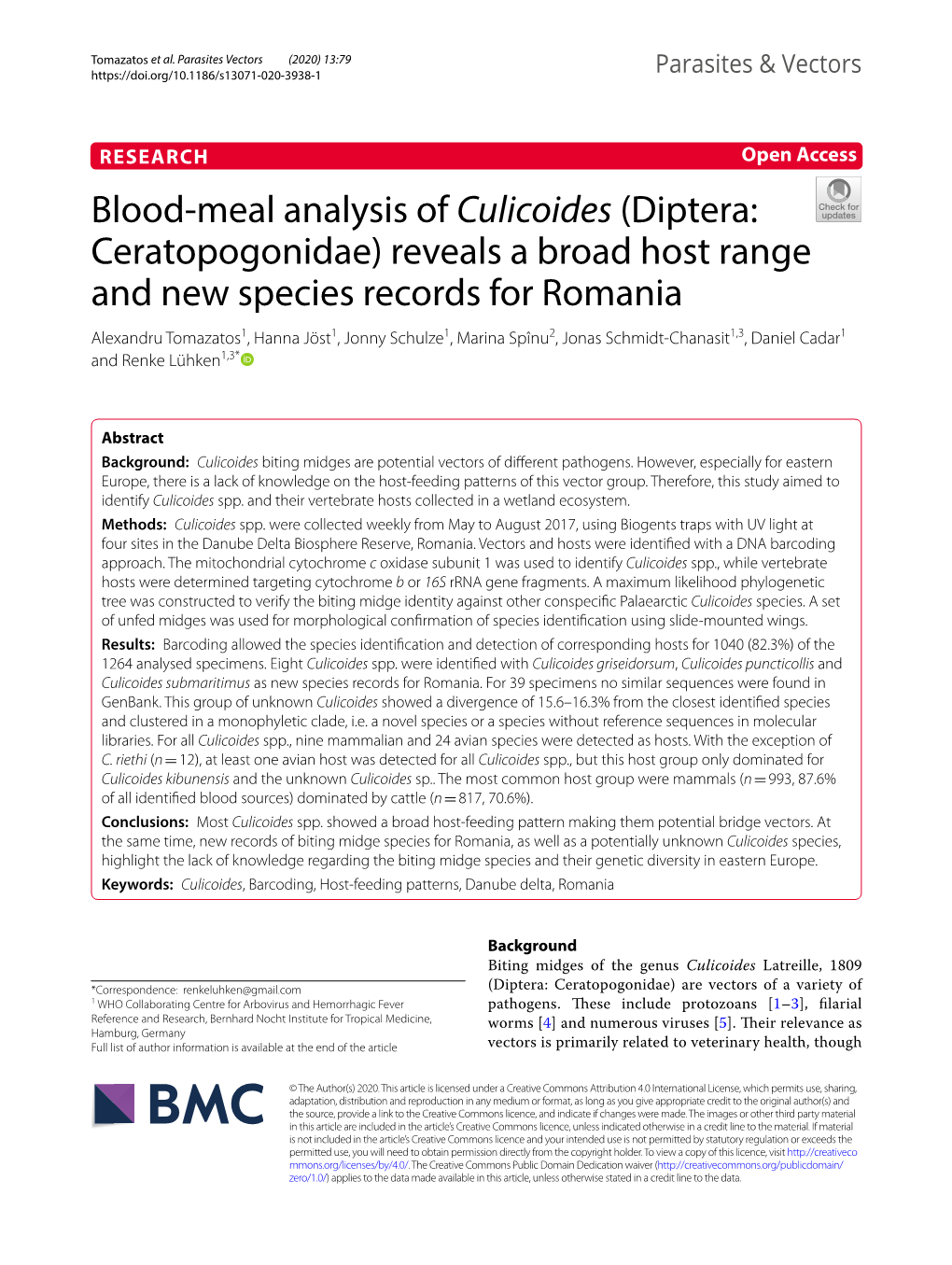 Blood-Meal Analysis of Culicoides (Diptera: Ceratopogonidae) Reveals