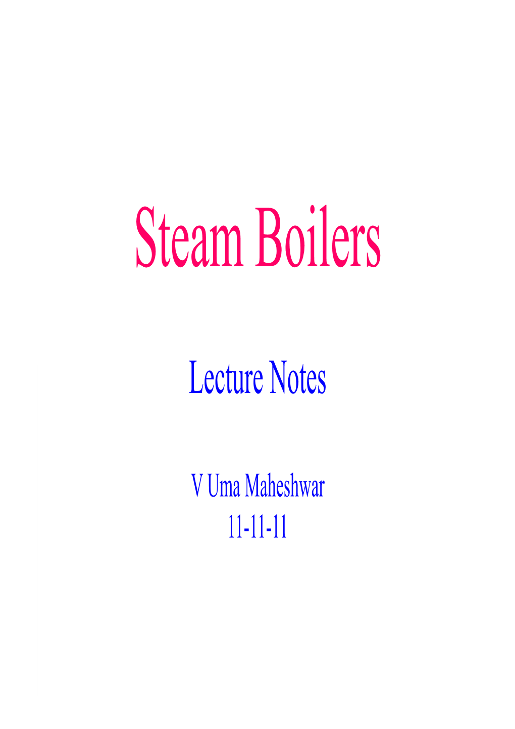 Boilers Leture Notes VUM