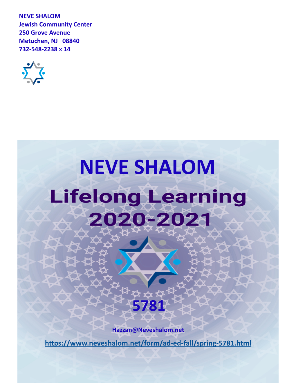 Ad Ed Book Neve Shalom 2020-21.Pub