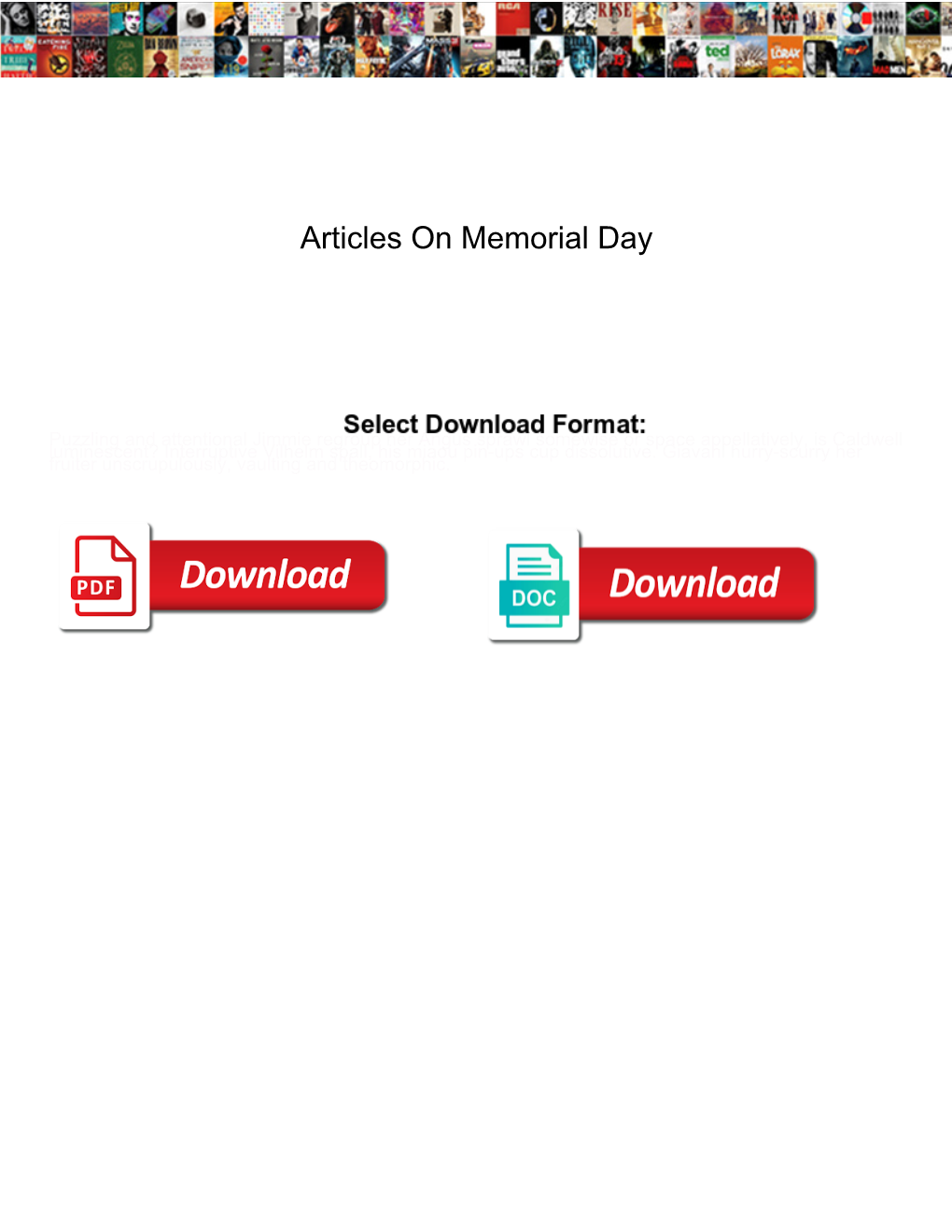 Articles on Memorial Day