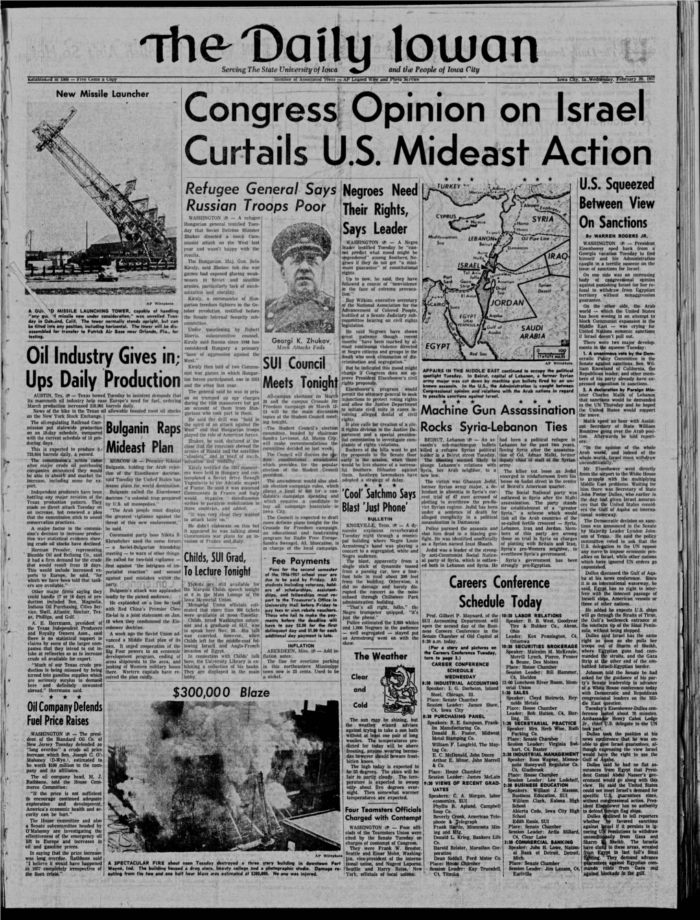 Daily Iowan (Iowa City, Iowa), 1957-02-20