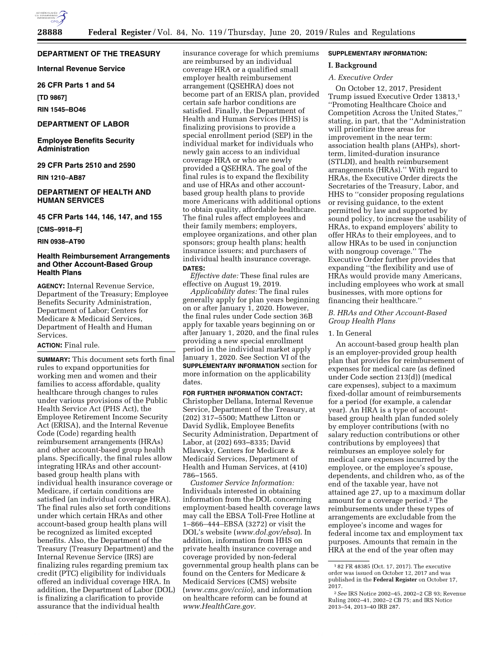 Federal Register/Vol. 84, No. 119/Thursday, June 20, 2019/Rules and Regulations