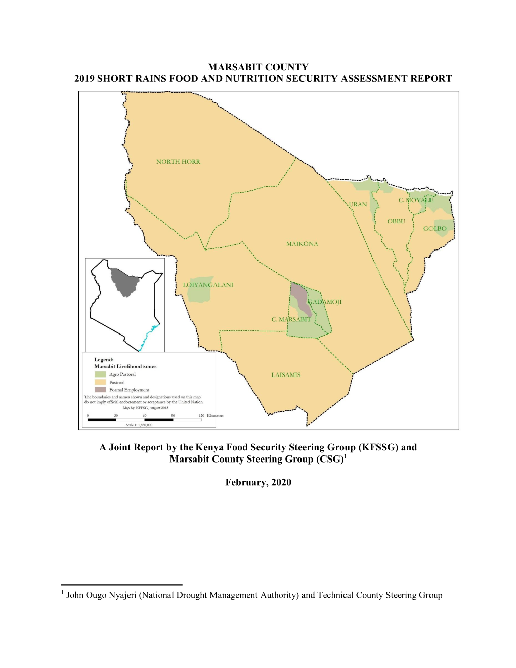 MARSABIT COUNTY 2019 SHORT RAINS FOOD and NUTRITION SECURITY ASSESSMENT REPORT a Joint Report by the Kenya Food Security Steerin