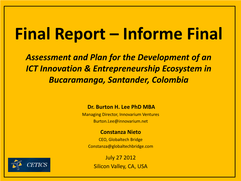 Final Report – Informe Final