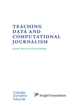 Teaching Data and Computational Journalism