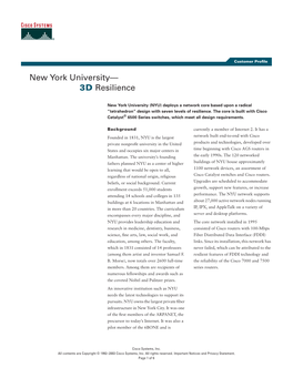 New York University— 3D Resilience