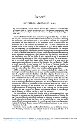 Sir Francis Chichester, K.B.E