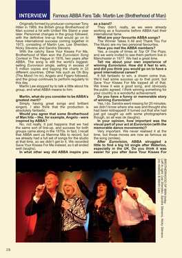 Famous ABBA Fans Talk: Martin Lee (Brotherhood of Man)