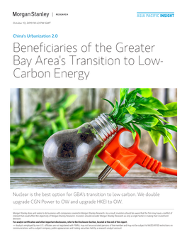 M Beneficiaries of the Greater Bay Area's Transition to Low- Carbon
