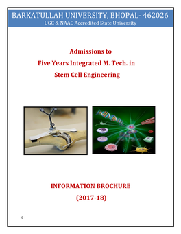 Barkatullah University Bhopal M. Tech. in Stem Cell Engineering Admission Brochure.Pdf