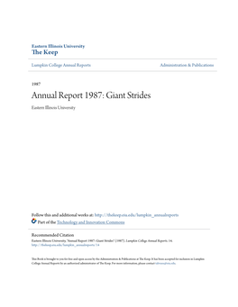 Annual Report 1987: Giant Strides Eastern Illinois University