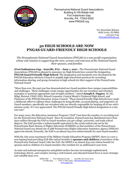 Media Release for 50 PNGAS Guard Friendly High Schools V.Final