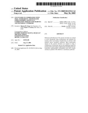 (12) Patent Application Publication (10) Pub. No.: US 2005/0113314 A1 Fong Et Al