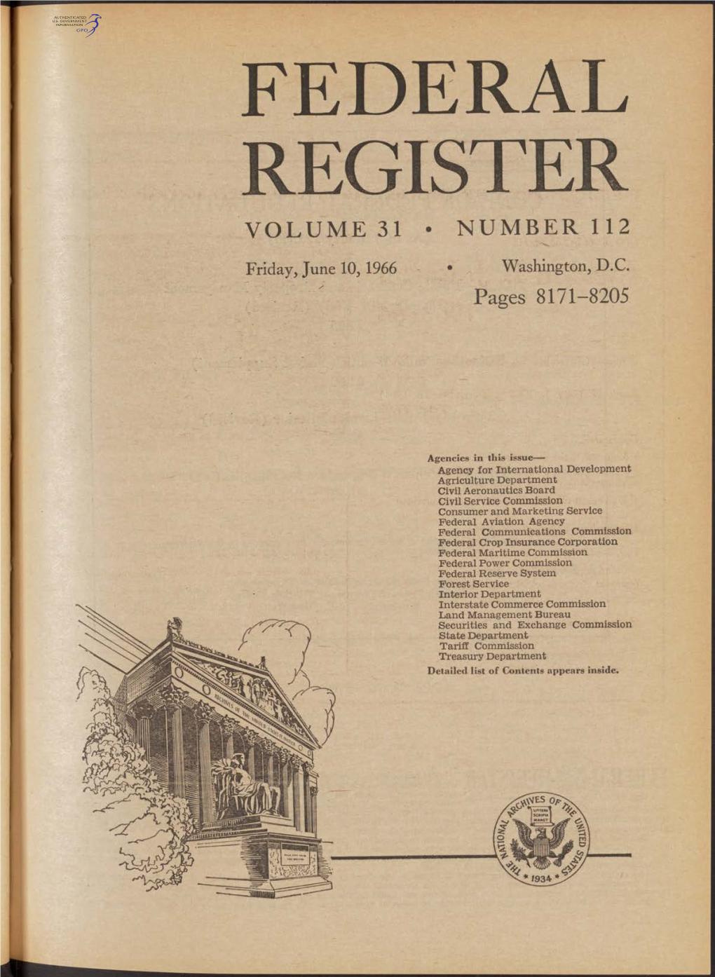 Federal Register Volume 31 • Number 112