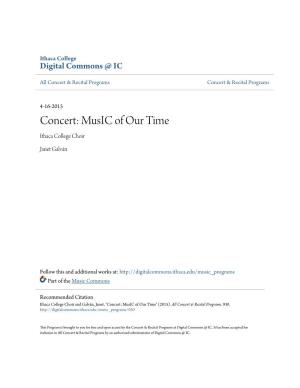 Concert: Music of Our Time Ithaca College Choir